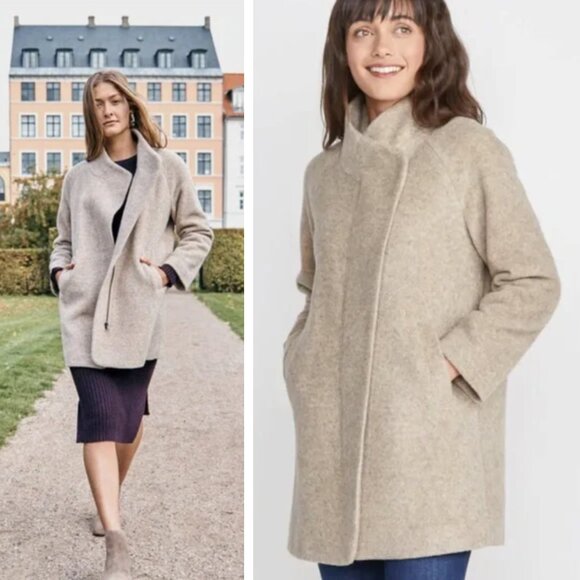 Marine Layer Jackets & Blazers - Marine Layer Stephanie Cocoon Coat Sand Neutral Chic Minimalist Size XS